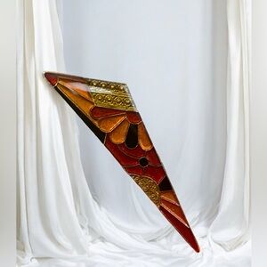 Vintage Resin Abstract Fall Color Brooch